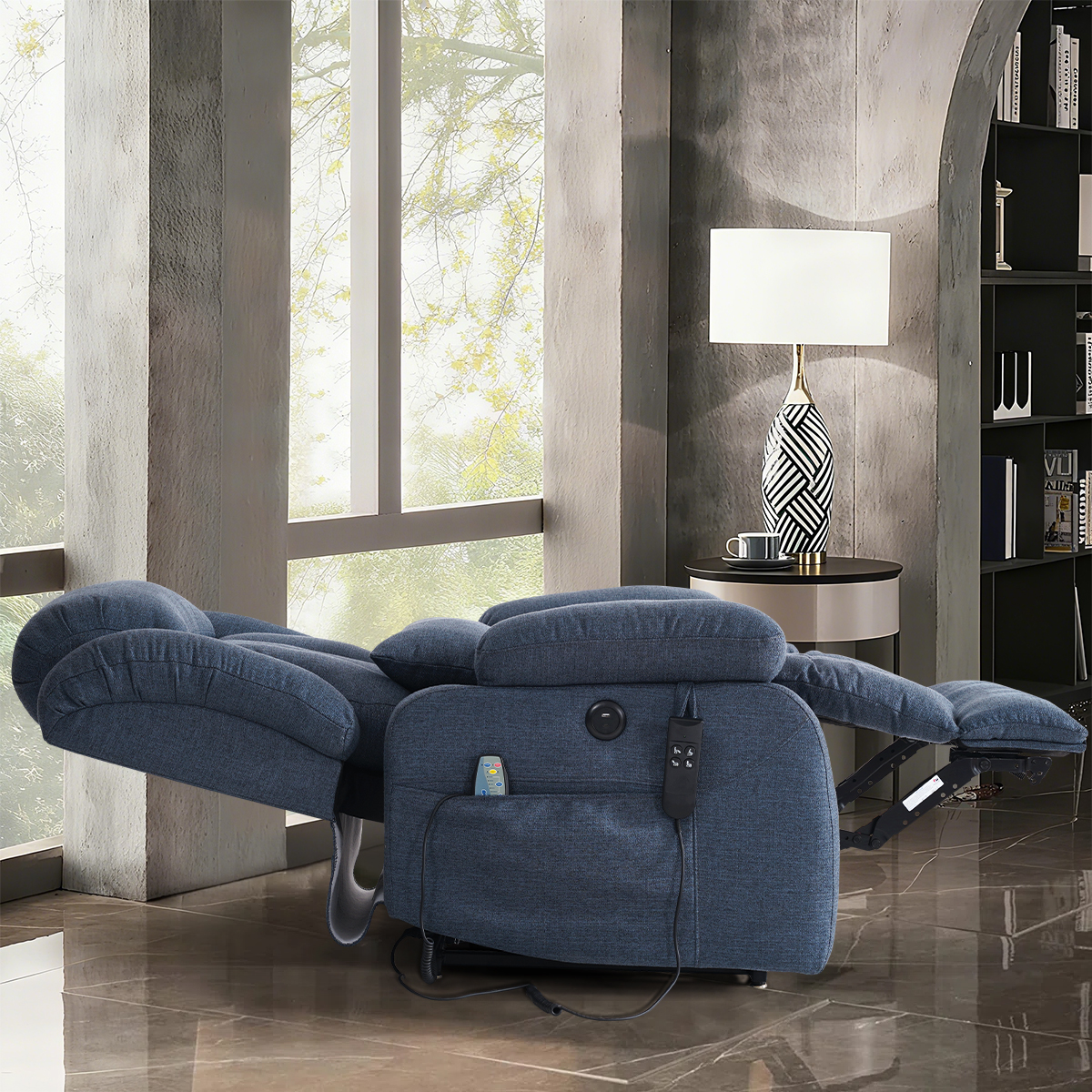 Lay Flat Sleeping Dual Motor Lift Recliner